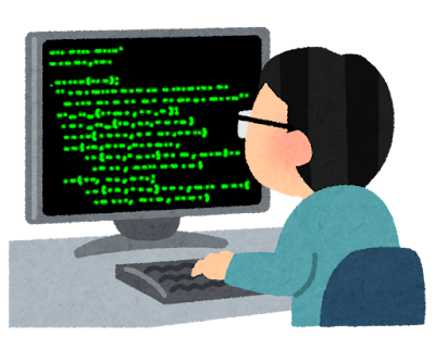 プログラミング仕事中（いらすとや）